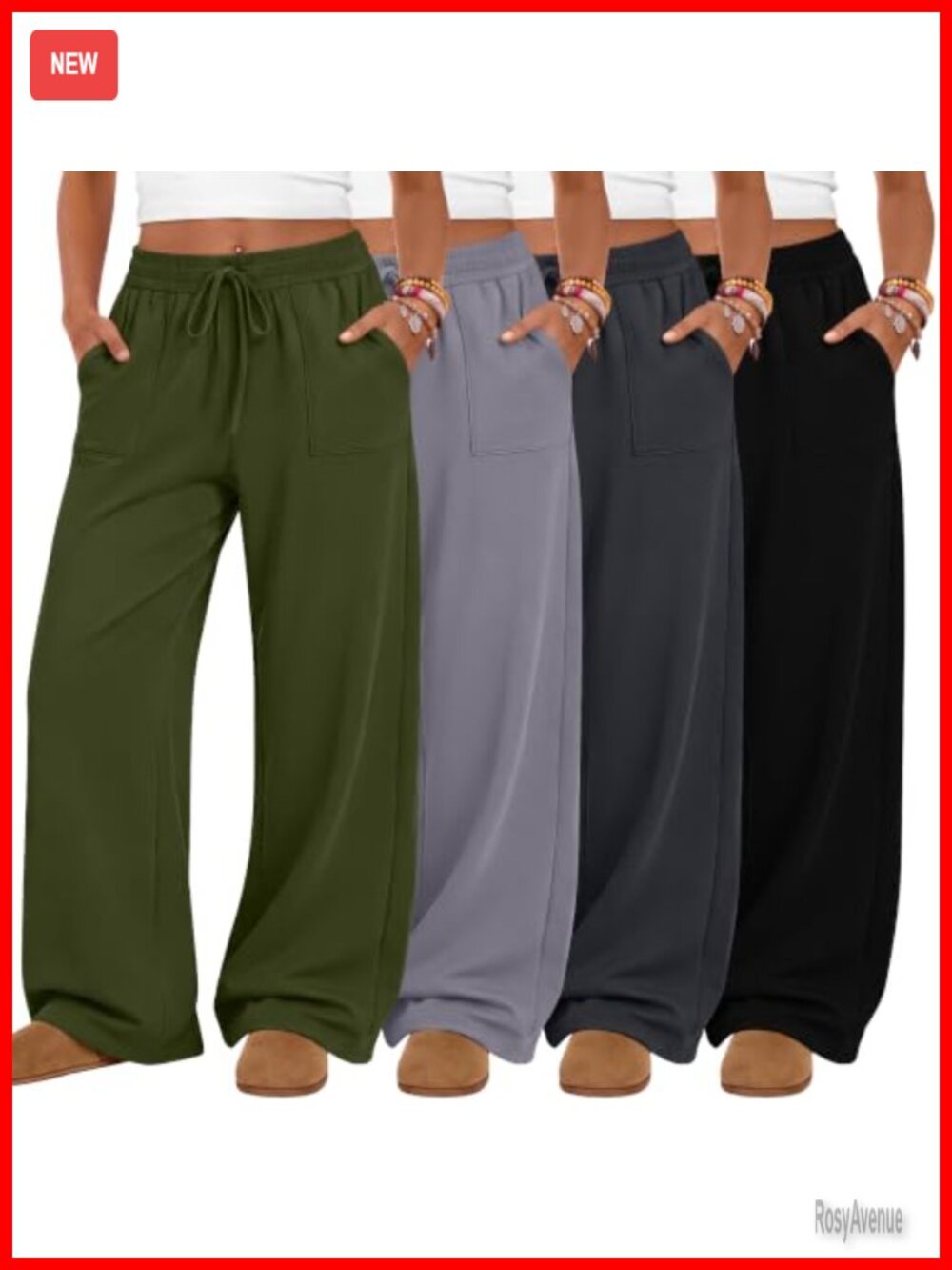 Plus Size Wide Leg Yoga Pants High Waist Drawstring Cotton Blend